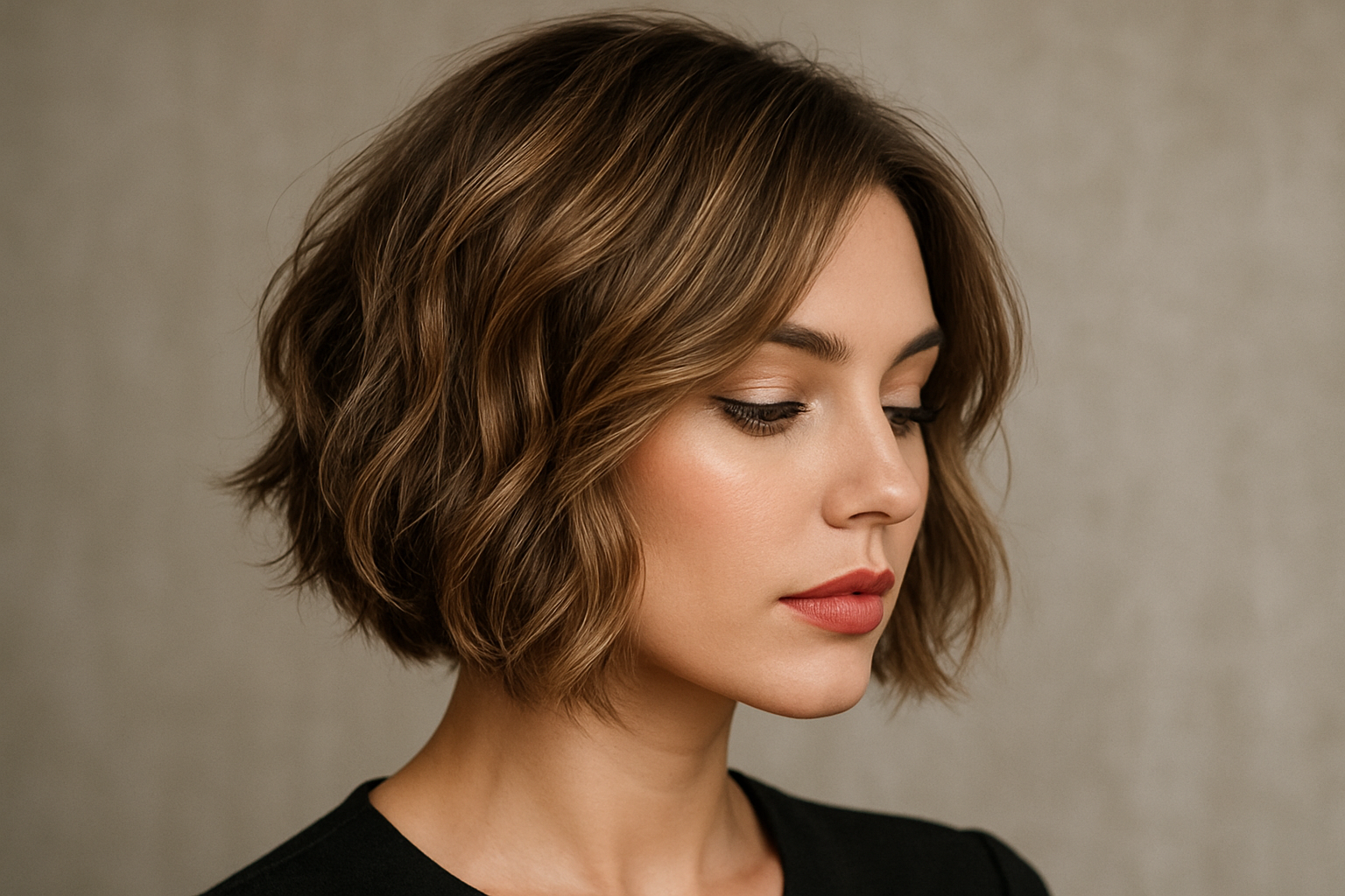 Chic textured bob cut styled to perfection